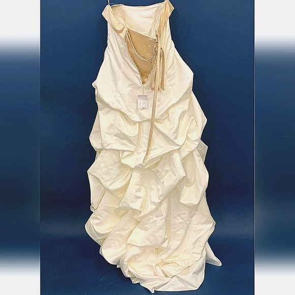 DAVID'S BRIDAL Elegant Cream TOUCH of Sweet Romance Women's Size 10 - Picture 2 of 8